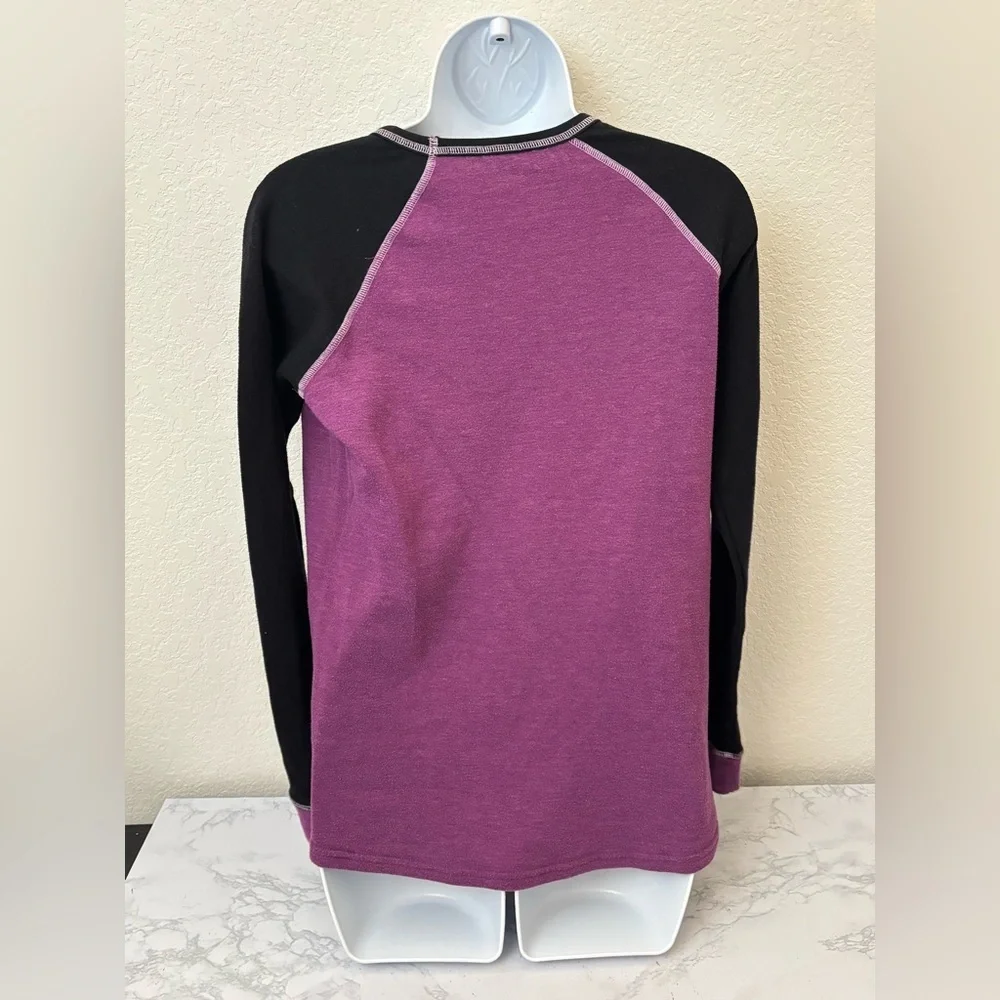 Watsons Womens Sweater L Purple Black Colorblock Long sleeve Pullover Top - Picture 4 of 4